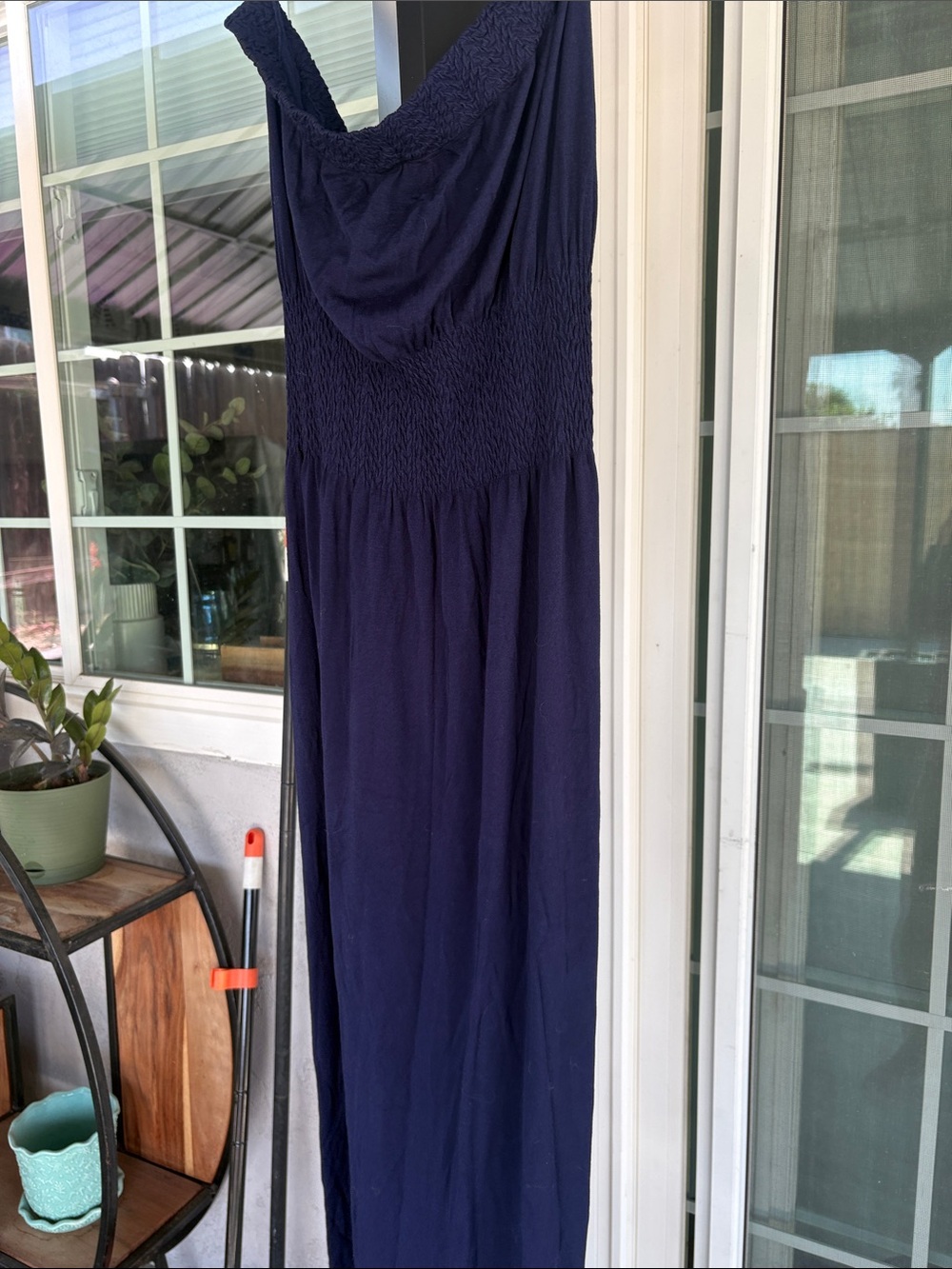Smocked Maxi Dress in Navy - Women